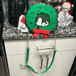 Peanuts Snoopy Christmas Wreath Bag